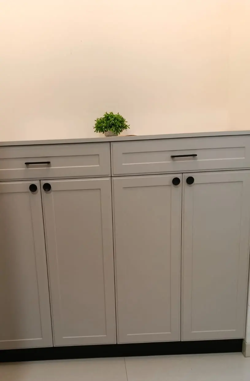 Grey shaker-style modular shoe cabinet, Pune